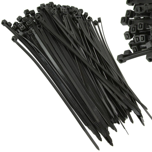 COLIERE PLASTIC 7 MM X 400 MM NEGRE,100 BUCATI - Bjc tools